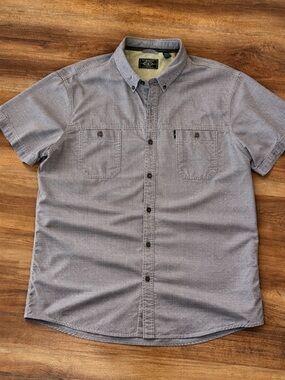 G.H. Bass & Co XXL Short Sleeve Button Up Shirt Gray Outdoor Casual Relaxed Fit